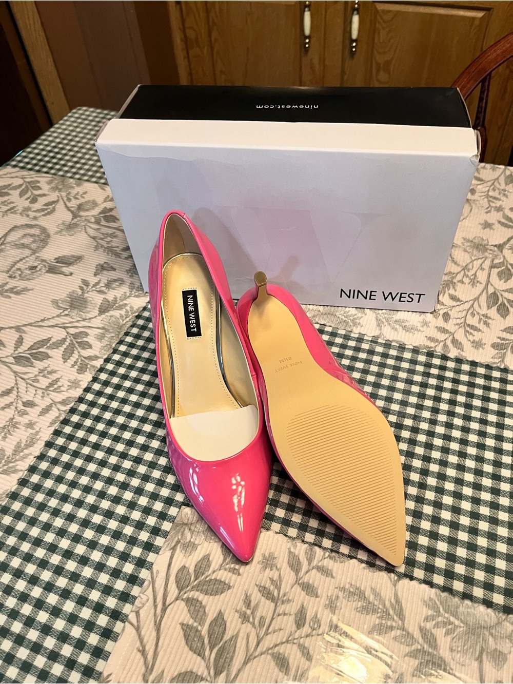 Nine West Women's Hot Pink Patent Pointed-Toe Pumps
